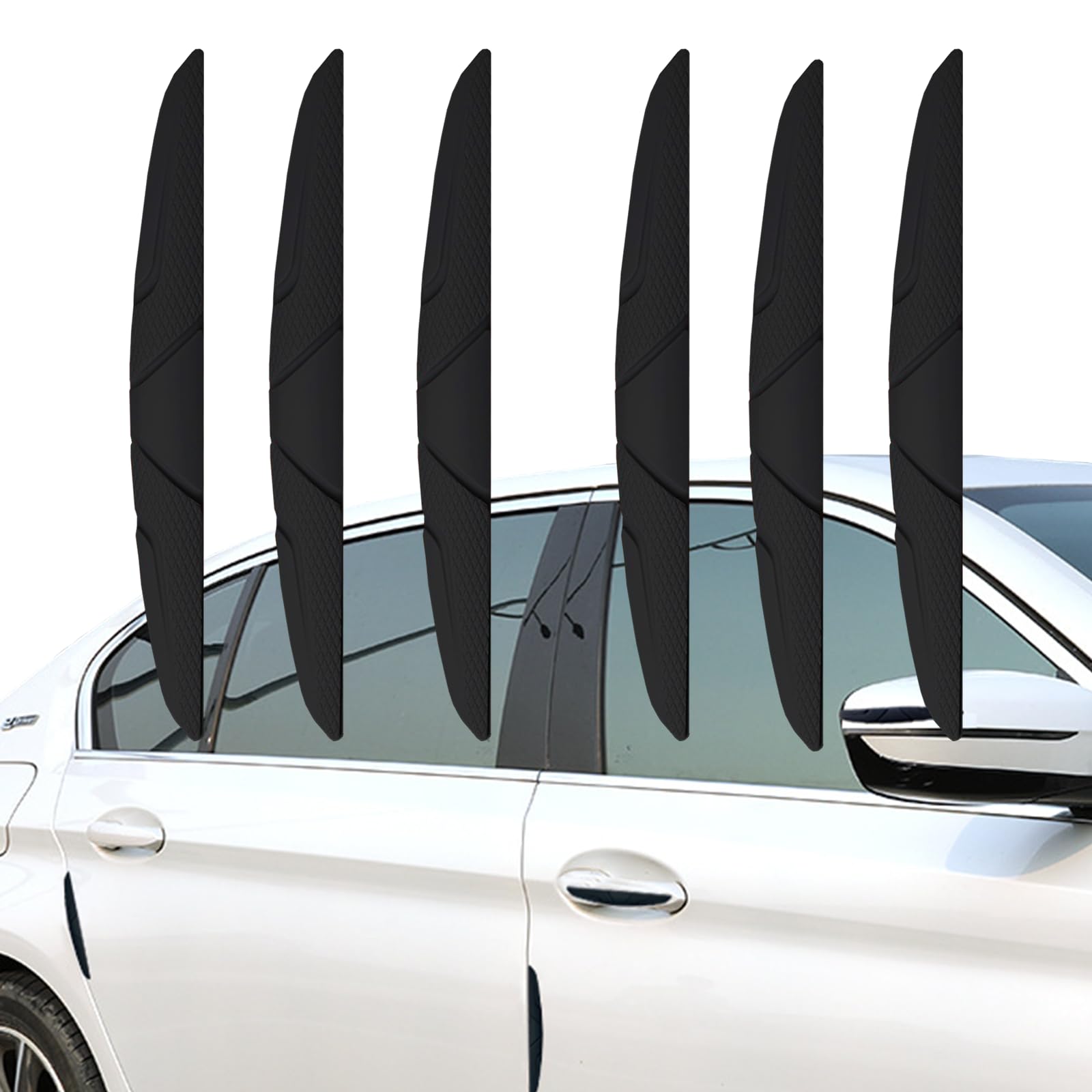 Hosawtek Autotürkantenschutz, 6-teiliges Set, stromlinienförmige Gummipuffer für alle Fahrzeuge, einfache Montage mit stark haftender Rückseite, schützt vor Stößen und Kratzern von Hosawtek