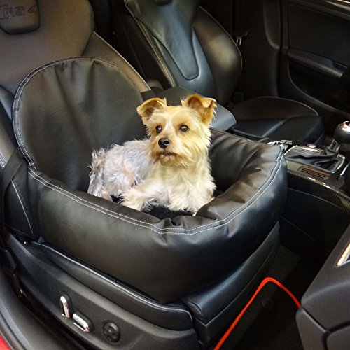 Hossi's Wholesale Knuffliger Leder-Look Autositz für Hund, Katze oder Haustier inklusiv Gurt und Sitzbefestigung empfohlen für Honda Accord VII Hatchback von Hossi's Wholesale