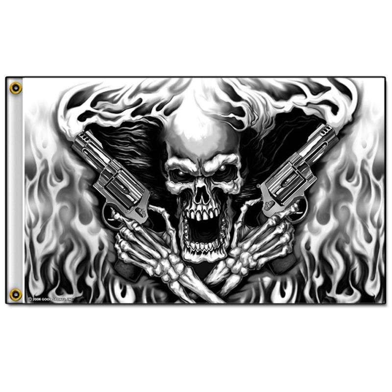 Hot Leathers FGA1024; 91 x 152 cm große Flagge mit Totenkopf-Motiv von Hot Leathers
