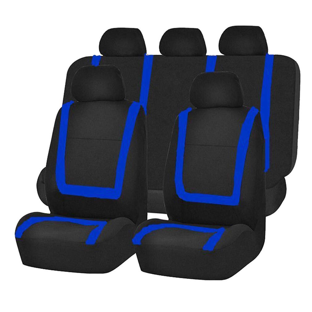 HotYou Autositzbezüge Set Universal - Auto-Schonbezüge für die Vordersitze & Rückbank mit Airbag - Polyester Auto-Sitzschoner Komplettset,Herausnehmbar und waschbar,Blau von HotYou