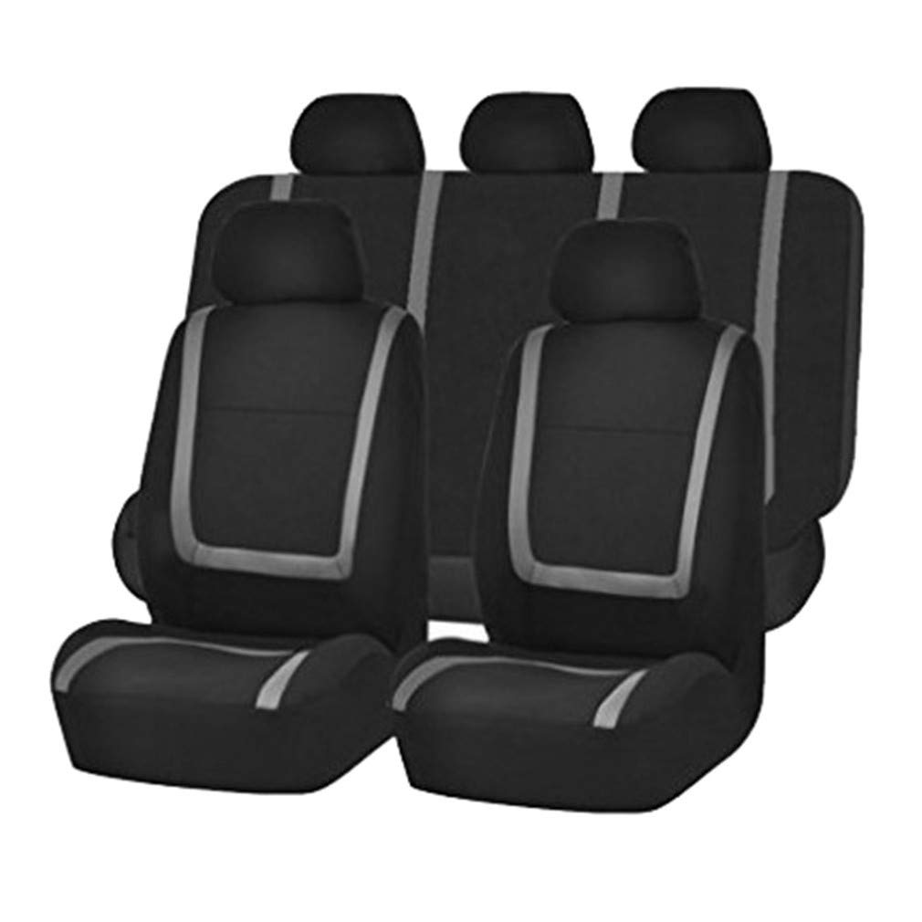 HotYou Autositzbezüge Set Universal - Auto-Schonbezüge für die Vordersitze & Rückbank mit Airbag - Polyester Auto-Sitzschoner Komplettset,Herausnehmbar und waschbar,Grau von HotYou