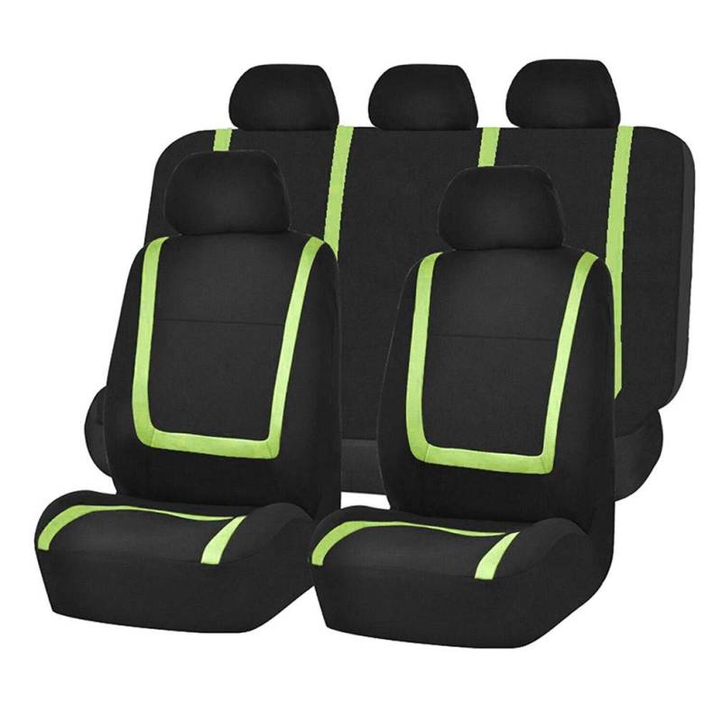 HotYou Autositzbezüge Set Universal - Auto-Schonbezüge für die Vordersitze & Rückbank mit Airbag - Polyester Auto-Sitzschoner Komplettset,Herausnehmbar und waschbar,Grün von HotYou