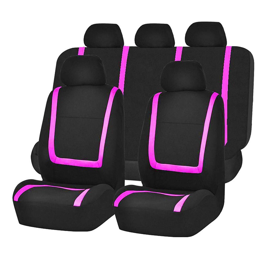 HotYou Autositzbezüge Set Universal - Auto-Schonbezüge für die Vordersitze & Rückbank mit Airbag - Polyester Auto-Sitzschoner Komplettset,Herausnehmbar und waschbar,Rose HotYou Autositzbezüge Set Universal - Auto-Schonbezüge für die Vordersitze & Rückbank mit Airbag - Polyester Auto-Sitzschoner Komplettset,Herausnehmbar und waschbar,Rose von HotYou