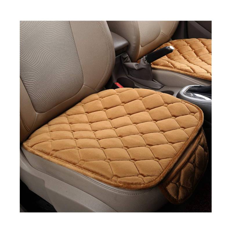 PU Leder Bambus Holzkohle Breathable Komfortable Auto Sitzauflagen Kissen Unterlage Matte Voll Abdeckung der Sitzkante für Auto Supplies,Single Sitz Ohne Rückenlehne, Khaki, Vordersitz * 1 Pic von HotYou