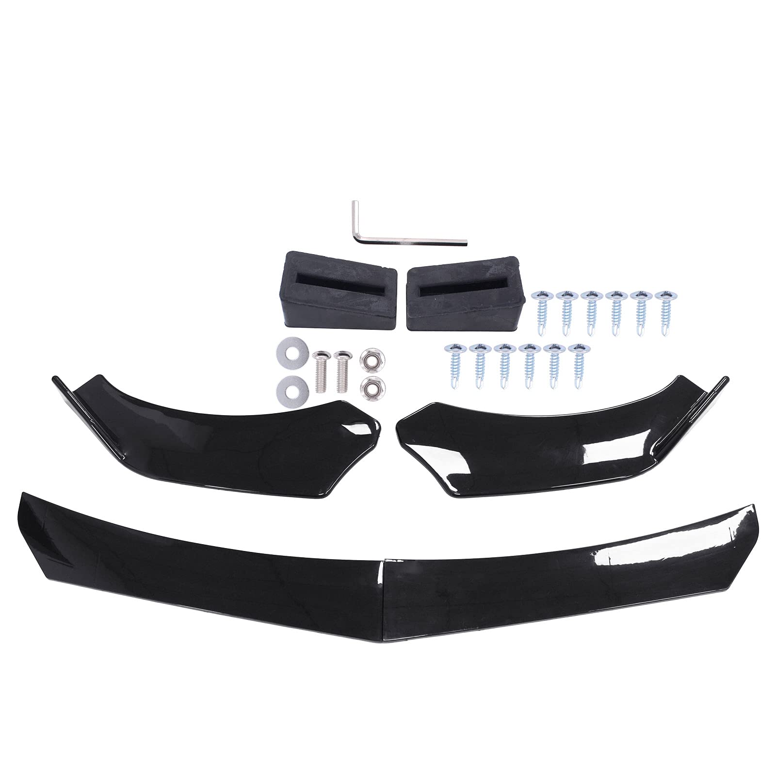 HouYeen Auto Frontstoßstange Lippe Spoiler Universal Schutz Splitter Karosserie Kit Glanz Schwarz von HouYeen