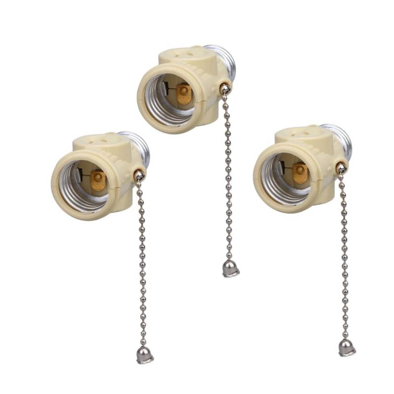 Housoutil E26 Lampenfassung Mit Zugkette 2 Steckdosen Lampensockel Adapter Schraubfassung Für Einfachen Lampenwechsel von Housoutil