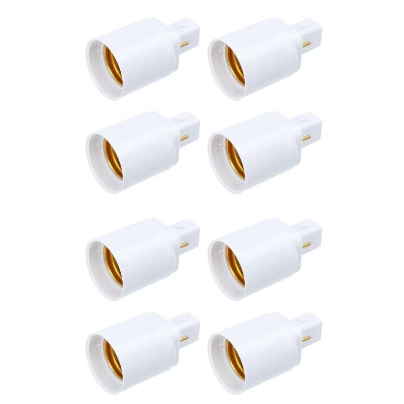 Housoutil 8stück Lampensockel Adapter G24 Auf E27, E12-Buchse Steckeradapter, G24d Konversionslampenkopf E27 Lampensockel Adapter von Housoutil