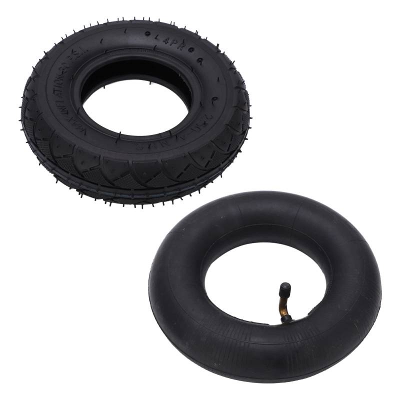 Hozee 2.50-4 Reifen und Schlauch, Safe Low Noise 2.50-4 Reifen- und Schlauchsatz Gummi für Sackkarre von Hozee