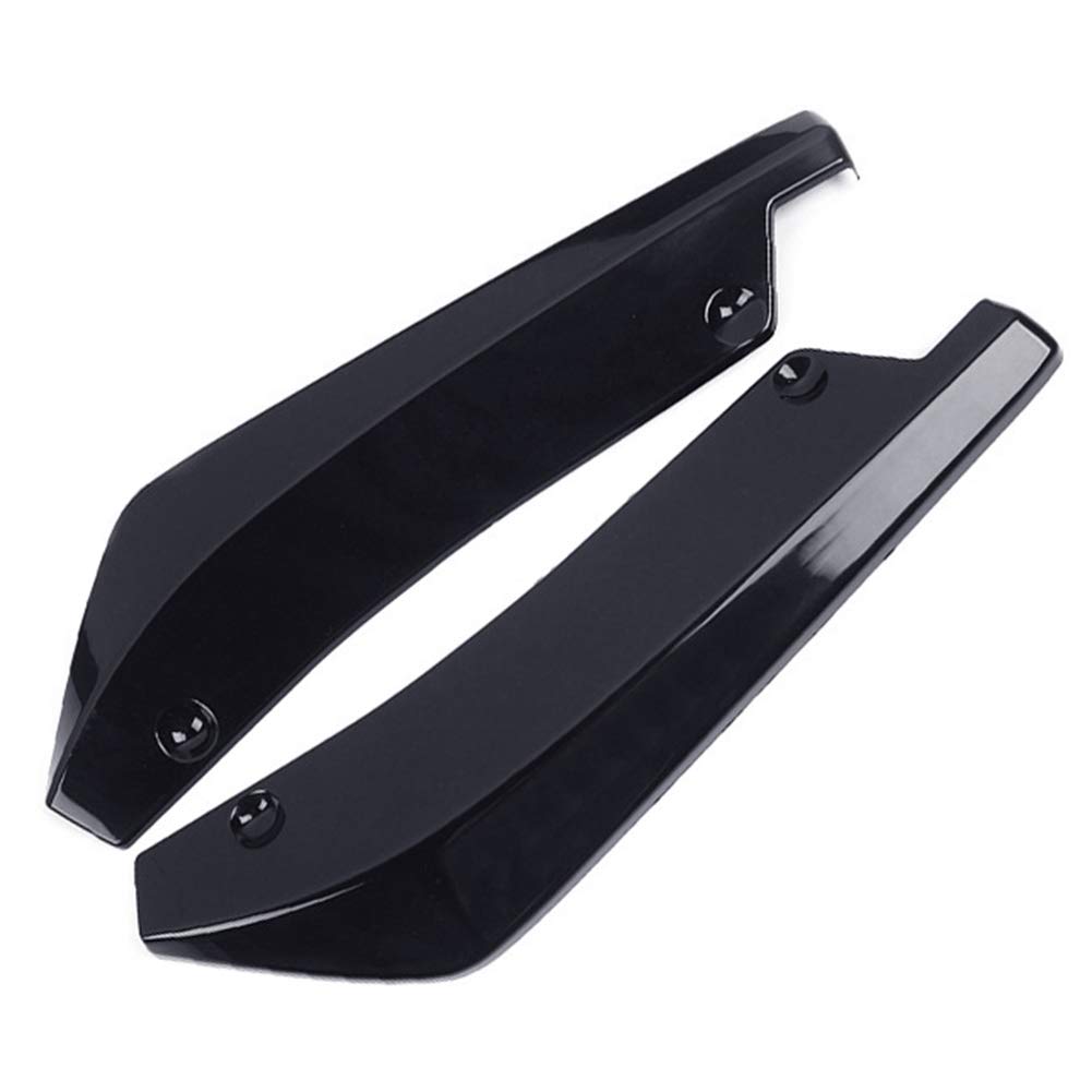 Auto Heckspoiler, 2 Stück Karosserie Spoiler Lippe Splitter Hinten Stoßstangen Diffusor Universal Auto Seitenschweller Kotflügelflossen Haifischflosse Karosserie Lip Spoiler Schwarz Glänzend von Hpory