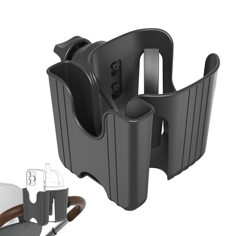 Hqunjikp Becherhalter zum Anklemmen, Getränkehalter für Rollstuhl, 2-in-1, verstellbarer Organizer für Einkaufen, Spazierengehen, Joggen, Picknick, Zuhause von Hqunjikp