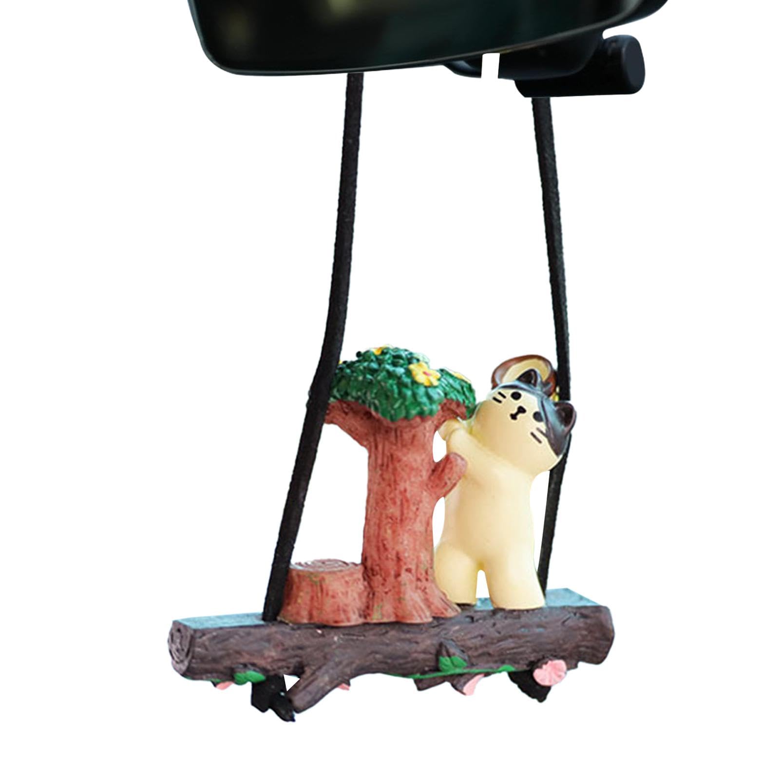 Hqunjikp Katzenornament, Auto, baumelnd, niedlicher Ast, Katzen-Anhänger, Rückspiegel, Kätzchen-Anhänger für Auto-Innendekoration Hqunjikp Katzenornament, Auto, baumelnd, niedlicher Ast, Katzen-Anhänger, Rückspiegel, Kätzchen-Anhänger für Auto-Innendekoration von Hqunjikp