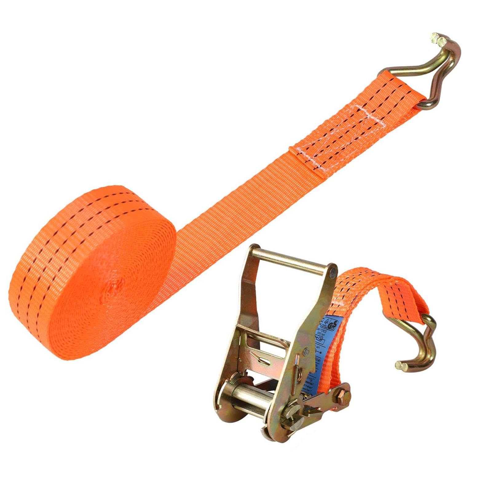 Hqunjikp Spanngurte mit Ratsche, strapazierfähig, mit J-Haken, Zurrgurt, Dachmontage, Spanngurte für Lieferwagen, Anhänger, Ladung, Motorrad, Ladungssicherung Hqunjikp Spanngurte mit Ratsche, strapazierfähig, mit J-Haken, Zurrgurt, Dachmontage, Spanngurte für Lieferwagen, Anhänger, Ladung, Motorrad, Ladungssicherung von Hqunjikp