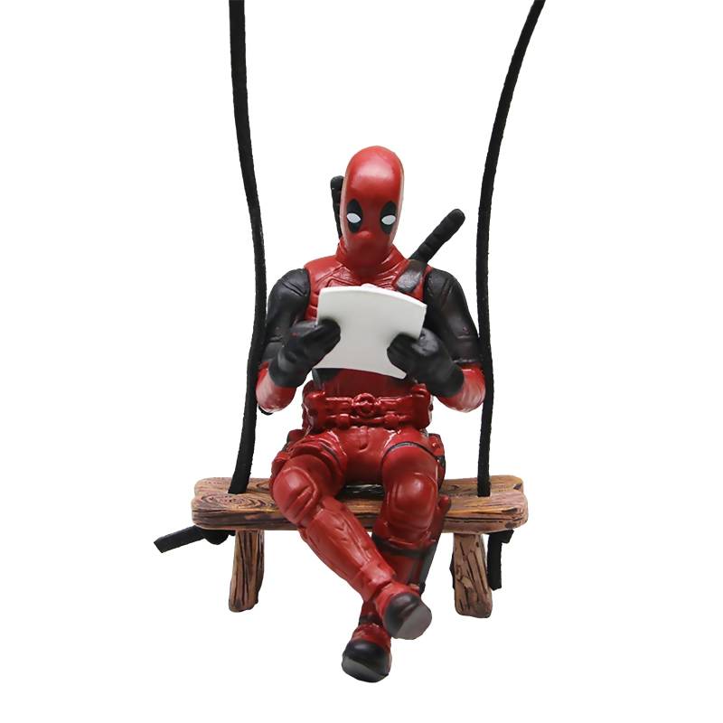 Hshenjhu Auto Rückspiegel Anhänger, Kreativität Auto Anhänger Car Deko Innenraum, Verstellbares Schlüsselband Deadpool Anime Rückspiegel Dekoration, für Carspiegel, Türen, Zuhause oder Büro von Hshenjhu
