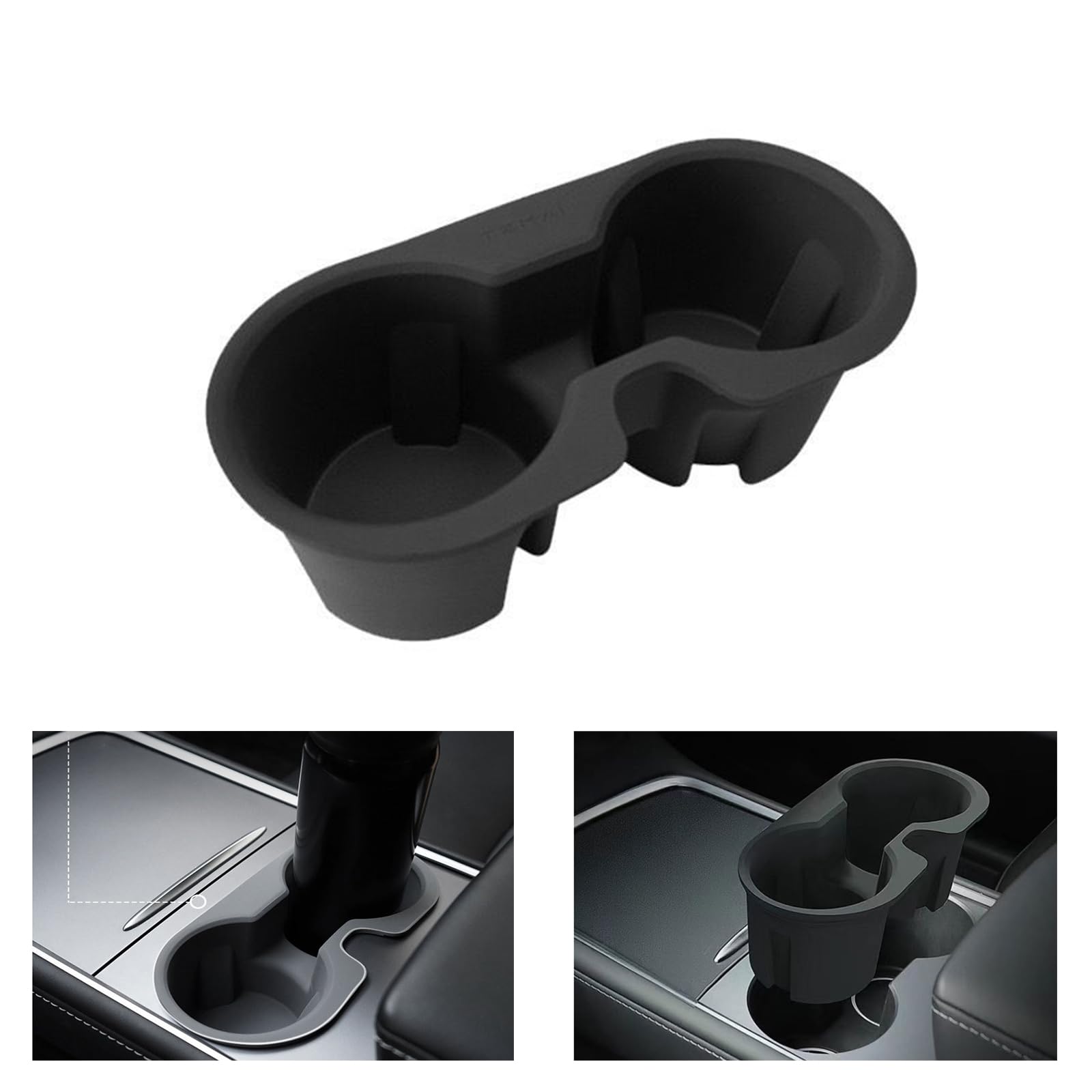 Getränkehalter für Tesla Model 3 & Model Y, Fester Anti-Rutsch-Einsatz Getränkehalter Abdeckung Mittelkonsole Silikon Flaschenständer Innen Vordersitz Cup Organizer Zubehör, Schwarz Getränkehalter für Tesla Model 3 & Model Y, Fester Anti-Rutsch-Einsatz Getränkehalter Abdeckung Mittelkonsole Silikon Flaschenständer Innen Vordersitz Cup Organizer Zubehör, Schwarz von Hsupez