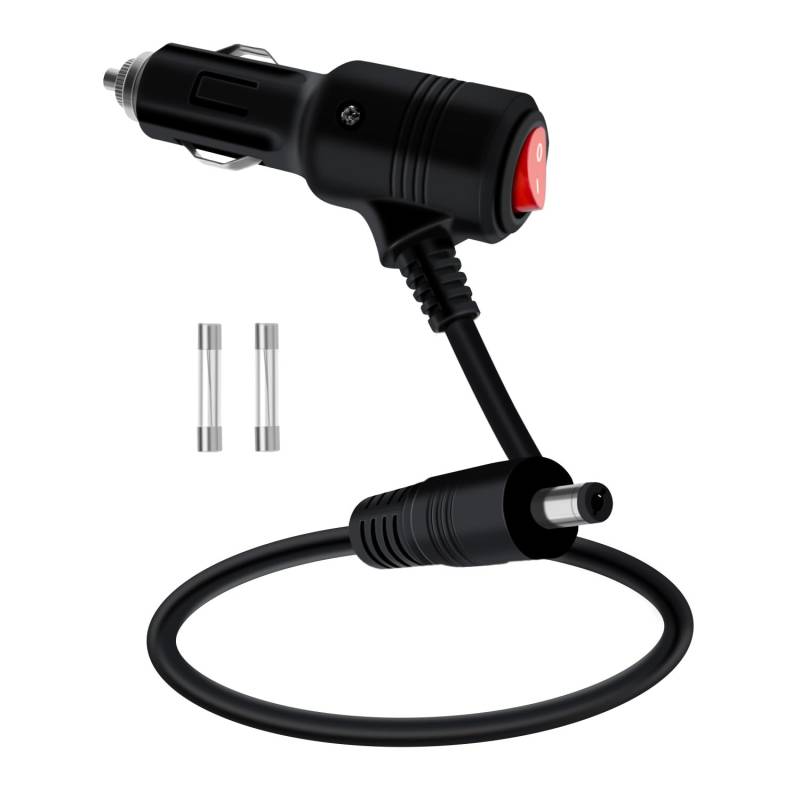 HuaLiSiJi Zigarettenanzünder auf DC5521 12V 24V Zigarettenanzünder zu DC mit Schalter 16AWG 15A, für GPS, Kamera, LED Leuchten (1m) von HuaLiSiJi