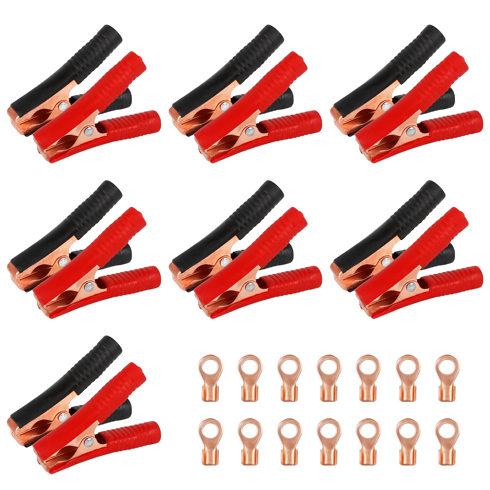 YUEYUAN 14 Pcs 9cm 100A Kupfer-Krokodilklemme Klemmen für Starthilfekabel Autobatterie Clips Auto Krokodilklemme Elektrische Autobatterie Krokodilklemmen für Batterieladegeräte von HUAHAO