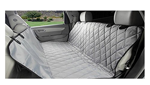 Reise Durable Rücksitzbezug Wasserdicht Rutschfeste Hundesitzbezüge Mit Auto Sicherheitsgurt, Hund Autositzbezug Mit Extra Seitenklappen Kratzfesten Abriebfestigkeit Und Hängematte Cabrio Universal ( Color : Gray ) von Huaishu