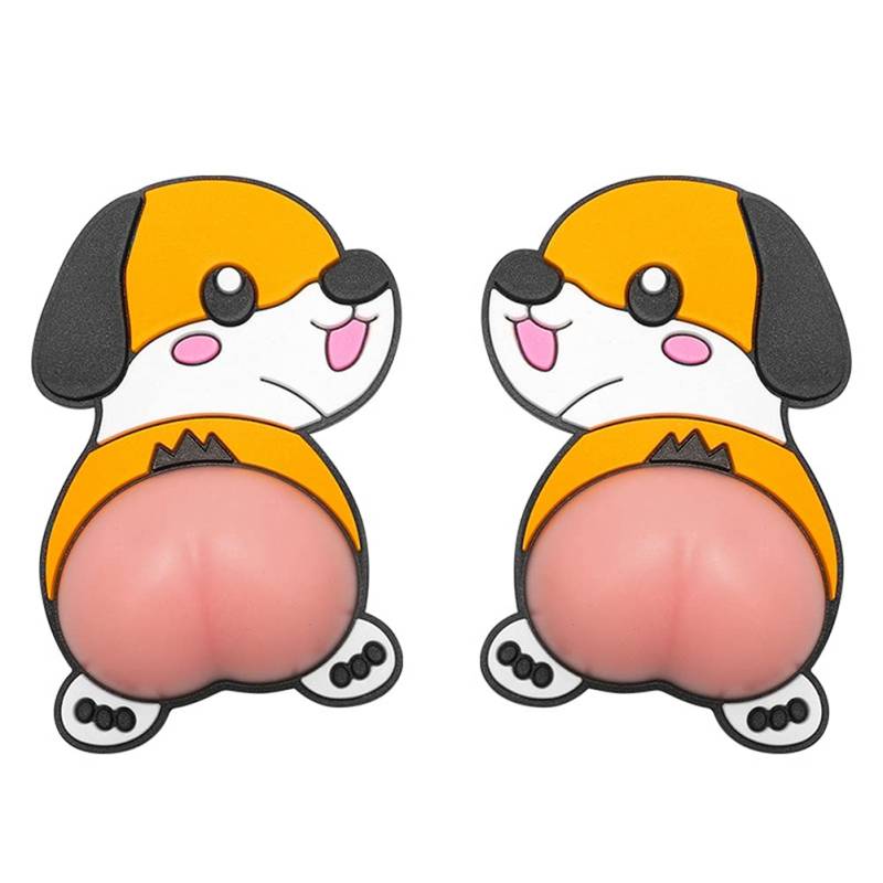 Huamengyuan Auto Cartoon Antikollisionsstreifen, PVC Netter Arsch Anti-Kratzer 3D Stereo Silikon Rückspiegel Autoaufkleber Stoßstange Laptop Telefon Shell Schutz Aufkleber, Einheitsgröße von Huamengyuan