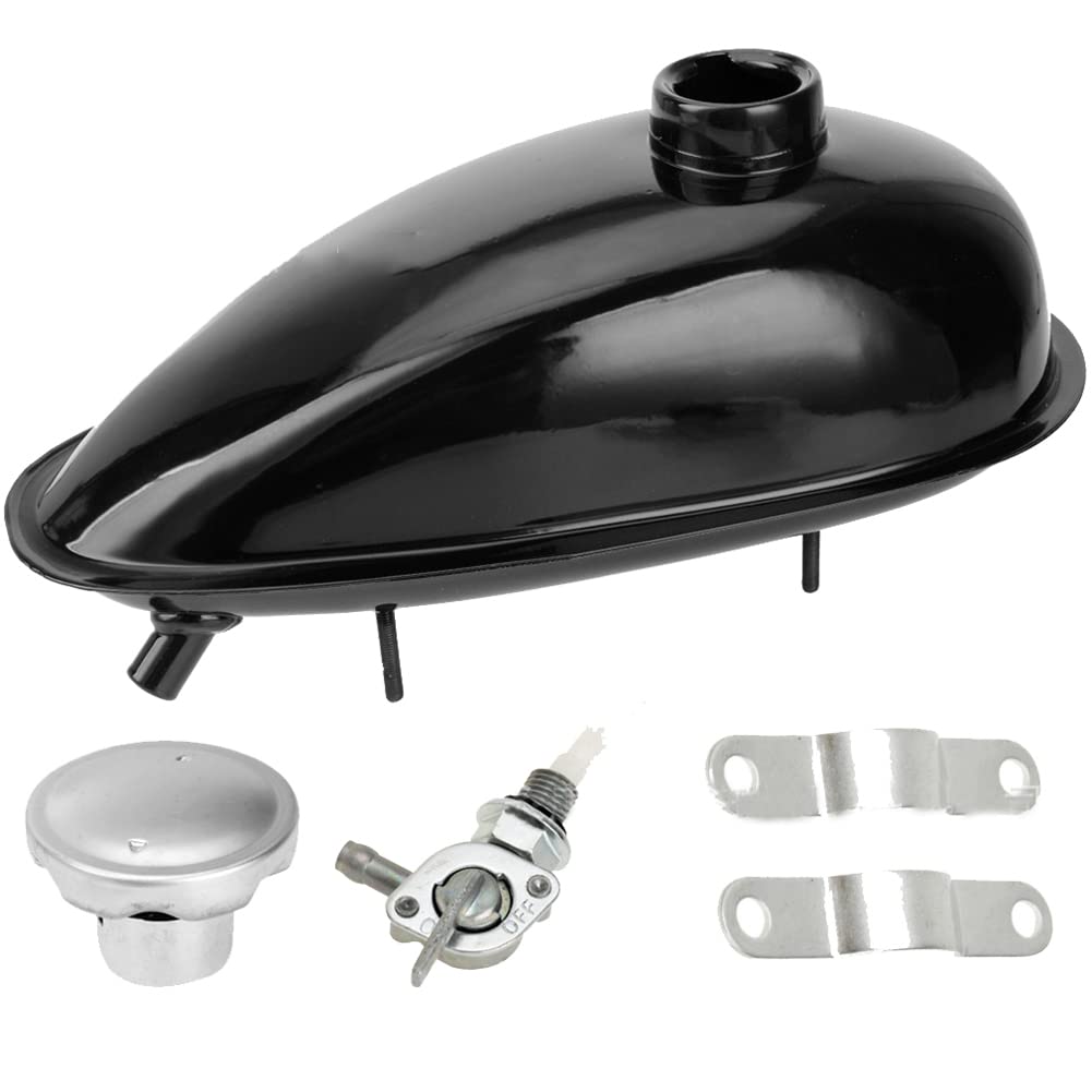 Huamengyuan Benzintank aus Metall, 2 l, Fahrrad-Kraftstoffbehälter, Ölkanne, kompatibel für 49 CC 66 CC 80 CC Motorrad Huamengyuan Benzintank aus Metall, 2 l, Fahrrad-Kraftstoffbehälter, Ölkanne, kompatibel für 49 CC 66 CC 80 CC Motorrad von Huamengyuan