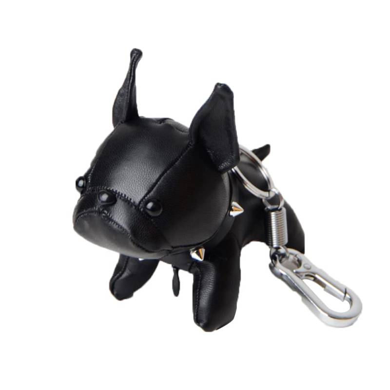 Huamengyuan Schlüsselanhänger für Auto, Französische Bulldogge, französische Bulldogge, aus PU-Leder, Geschenk für Handtasche, Rucksack, Geldbörse von Huamengyuan