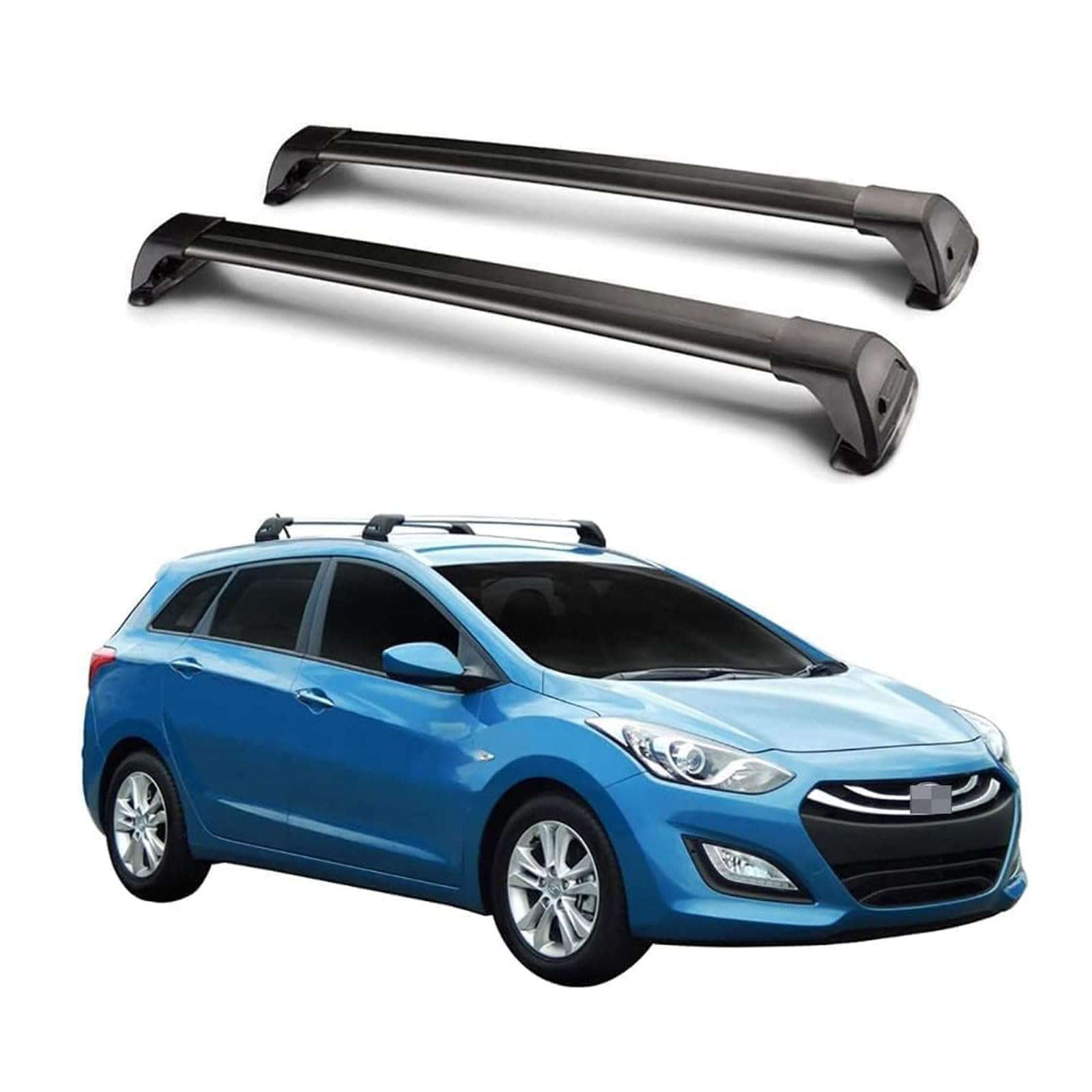 2 Stück Auto Dachträger für Hyundai i30 SW Estate (GD) 2012-2016 2017 2018, Aluminium Dachgepäckträger Gepackträger Querträger, Auto Zubehör von Huanzhi