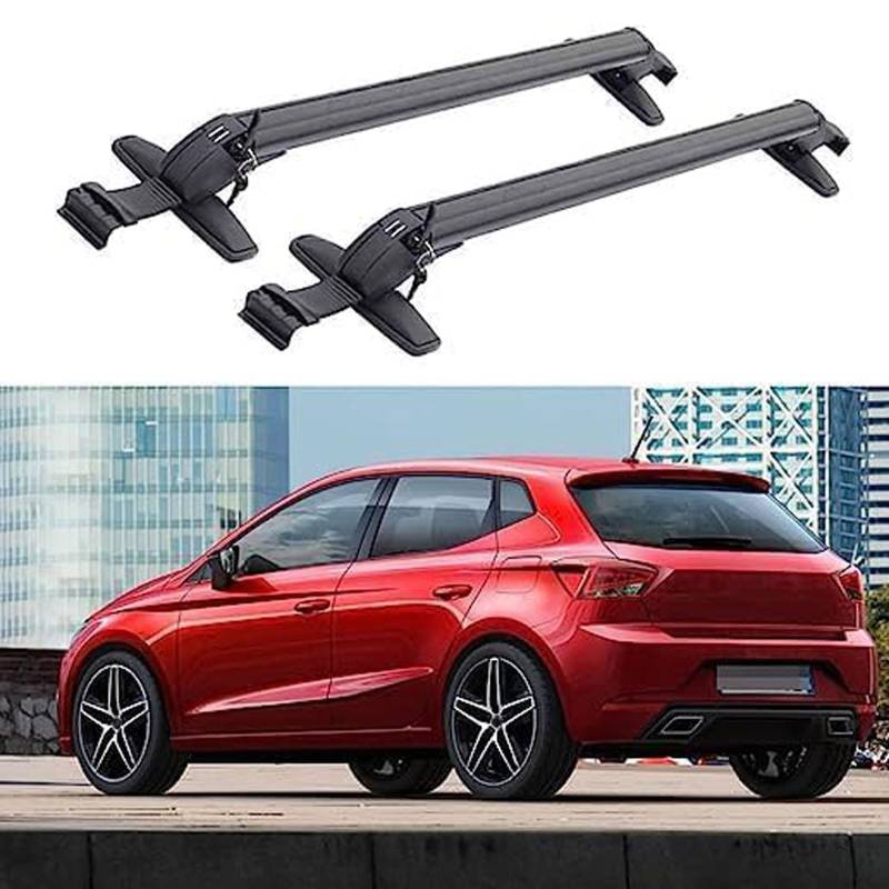 2 Stück Auto Dachträger für Seat Ibiza (MK. V) 5 Door Hatchback 2017 2018 2019, Aluminium Dachgepäckträger Gepackträger Querträger, Auto Zubehör von Huanzhi