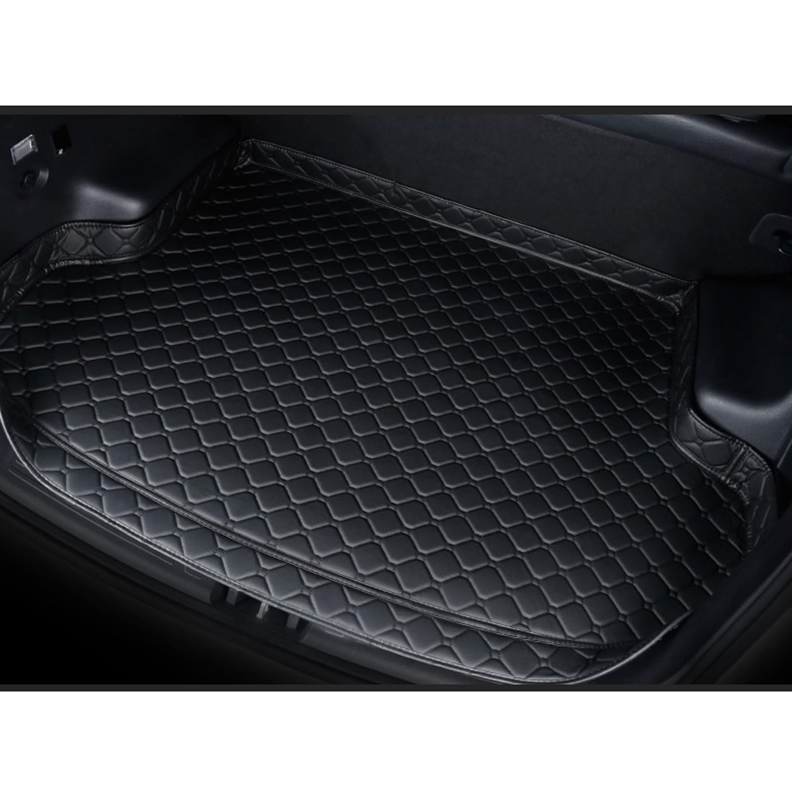 Auto Kofferraum Schutzmatte für Porsche macan 2014-2022, Leder Kofferraummatten rutschfest Wasserdicht Kofferraumwanne Innenraum ZubehöR,Black-High Side von Huanzhi