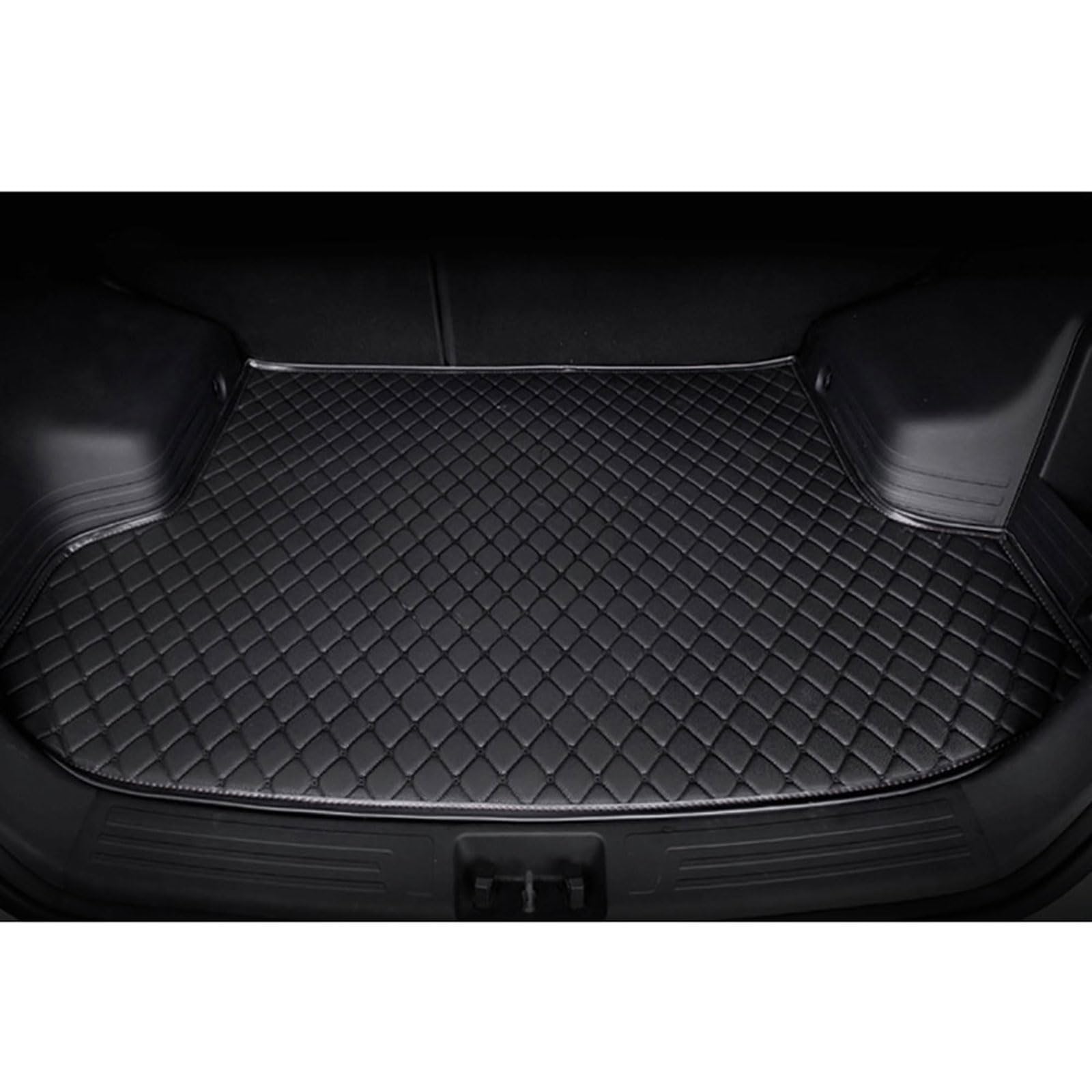 Auto Kofferraum Schutzmatte für Porsche macan 2014-2022, Leder Kofferraummatten rutschfest Wasserdicht Kofferraumwanne Innenraum ZubehöR,Black-Low Side von Huanzhi