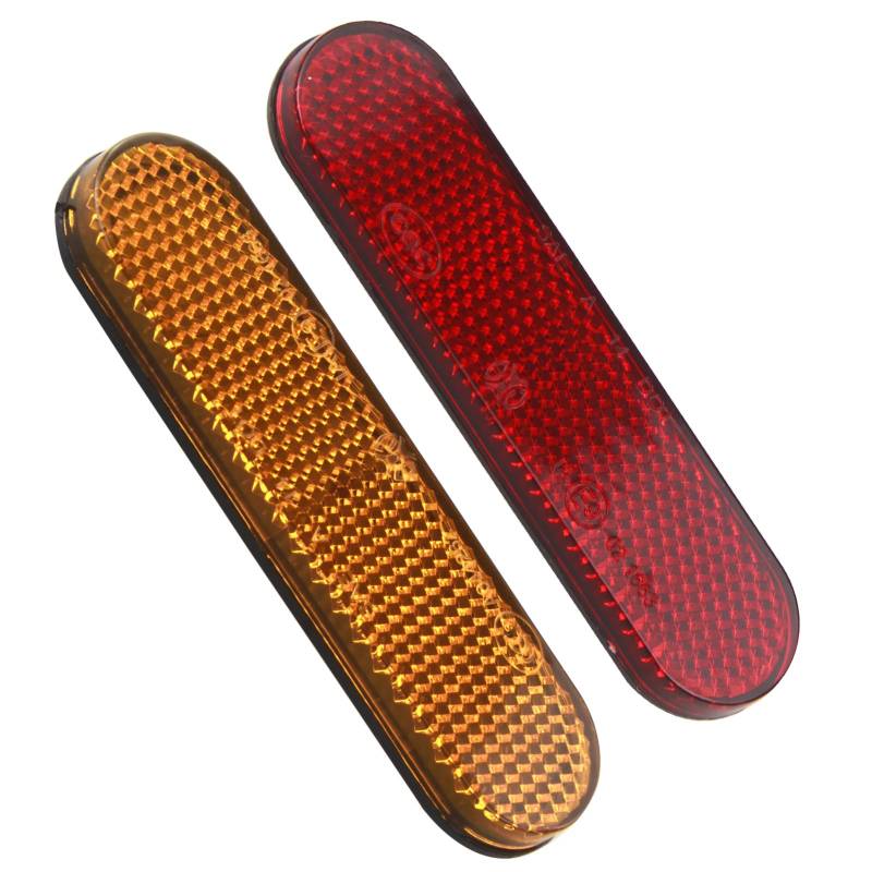 Hugfads Motorrad und Fahrrad reflektierend gelb 2 Stück - selbstklebend - Hohe Sichtbarkeit - Verkehrssicherheit - 100 x 24 x 8 mm von Hugfads