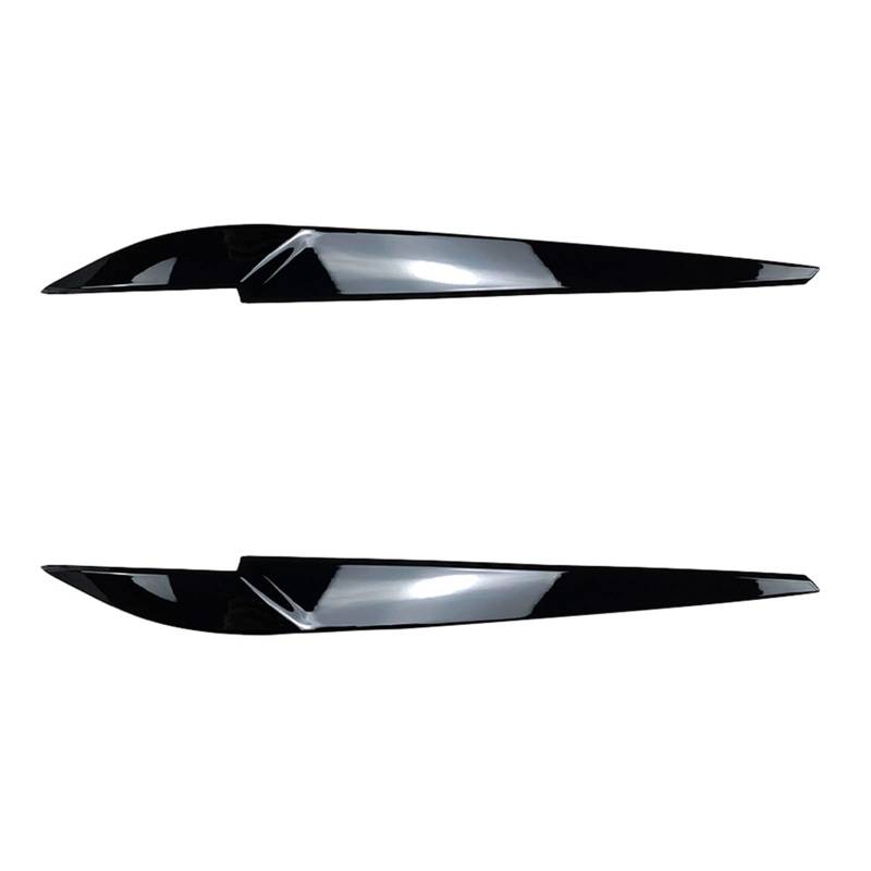 2 Stück Frontscheinwerferabdeckung Kopflichtlampe Augenlid Augenbrauenverkleidung ABS for X5 X6 F15 F16 2014–2018, glänzend schwarz von Huhpa