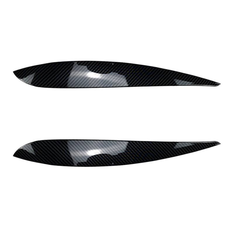 2PCS ABS for Polo 4 MK4 9N 9N3 2005-2009 Auto Scheinwerfer Augenbrauen Scheinwerfer Augenlid Abdeckung Trim(Carbon Fiber Black) von Huhpa