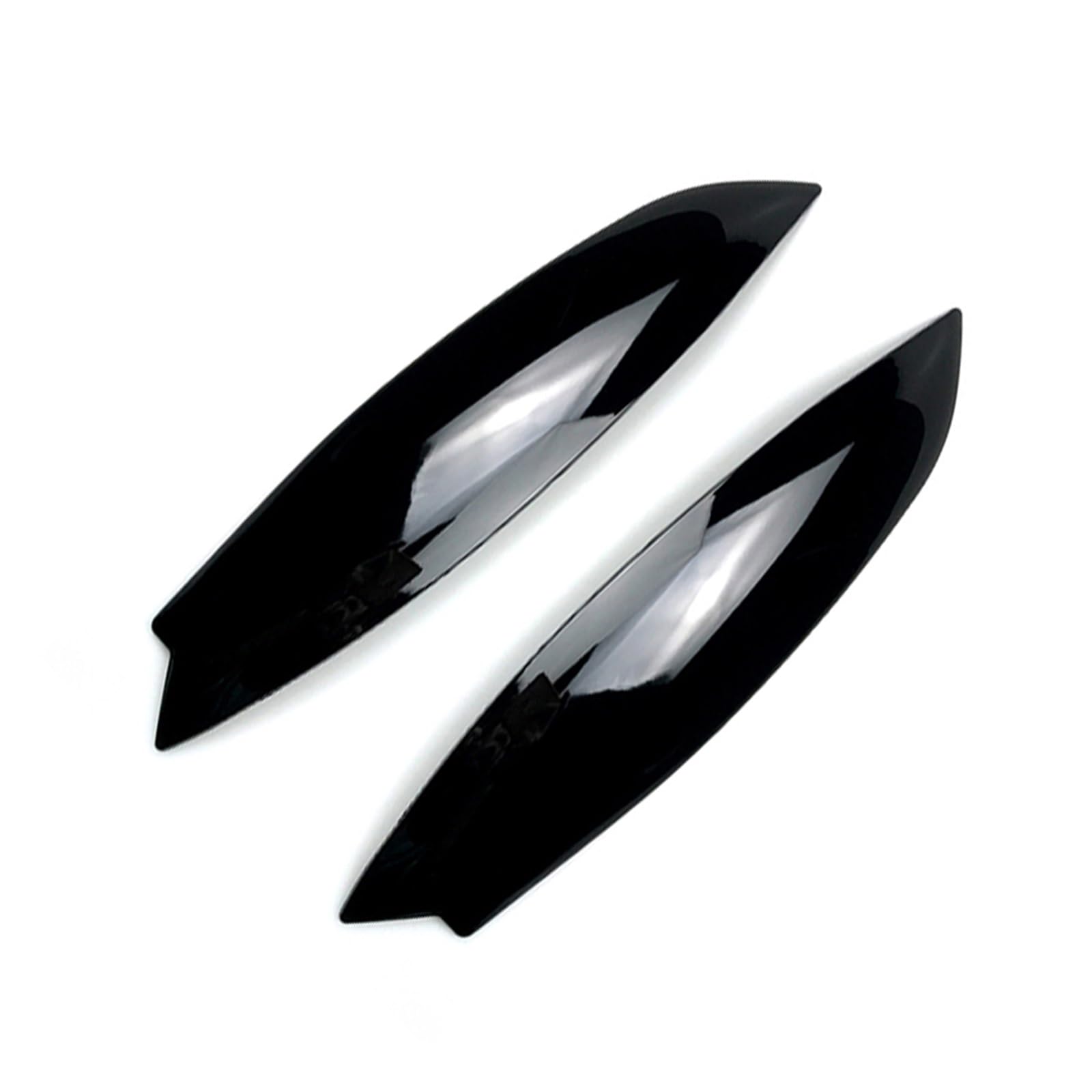 2X Scheinwerfer Augenbrauen Augenlider Kohlefaser Chrom Zierblende for Golf MK5 GTI R 2005 2006 2007 Car Styling(Gloss Black) von Huhpa