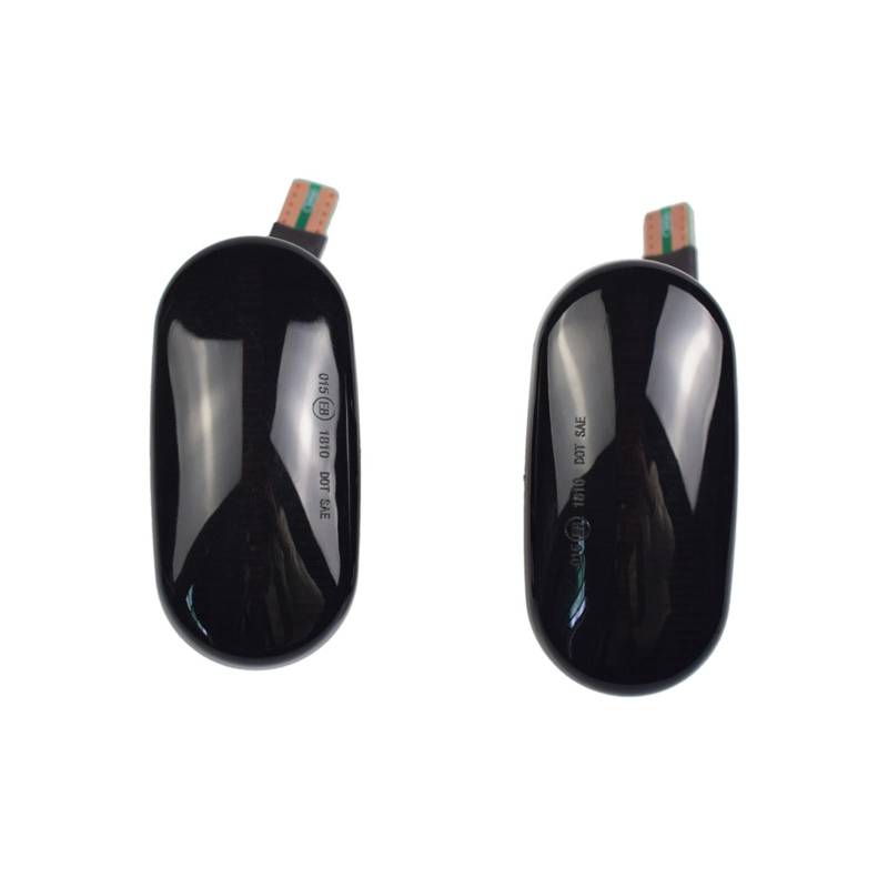Huhpa 1 Paar dynamische Seitenmarkierungs-Blinkerlicht-Sequentielle Blinker for Prelude for CRX for S2000 for Integra for Fit for Del for Sol for Acura for Civic(Dynamic Smoked Black) von Huhpa