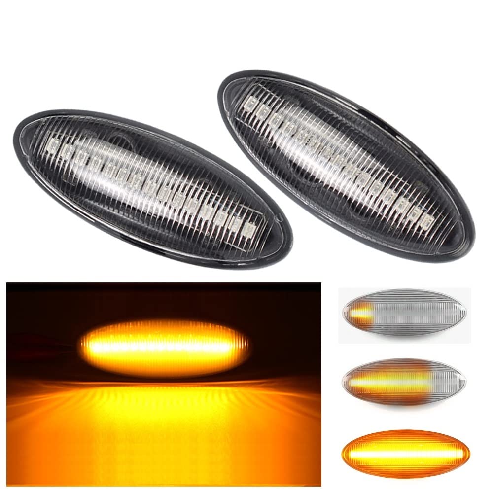 Huhpa 2 Teile dynamische LED -Blinker -Seiten -Marker -Lichter sequenzielle Blinkerlampen for Yaris for BLUMENKRONE for Auris Mk1 E15 RAV4 Mk3(Dynamic Crystal) von Huhpa