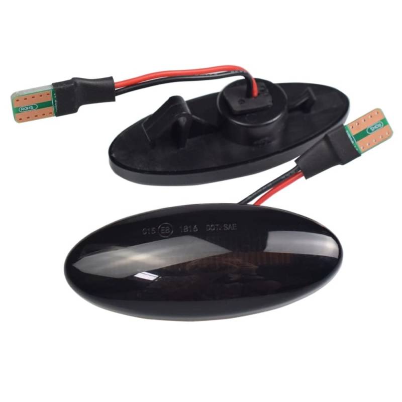 Huhpa 2 -viezes Seitenmarkerlicht for Opel Vauxhall Vectra B MK1 Dynamische Blinker Lampen-Repeater Blinker Indikator Licht 1995-2002(Dynamic Smoked Black) von Huhpa