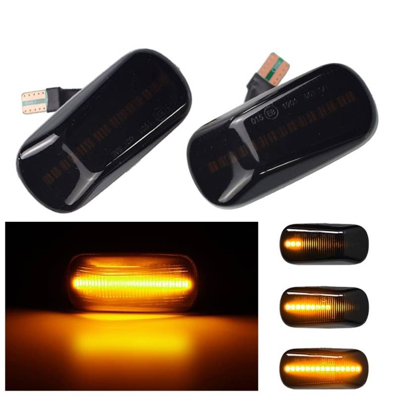 Huhpa 2pcs LED Dynamic Side Marker Blinkerlicht for Acura Integra -Typ -R DC2 RSX DC5 NSX NA1 NA2 Repeater -Signallichter(Dynamic Smoked Type) von Huhpa