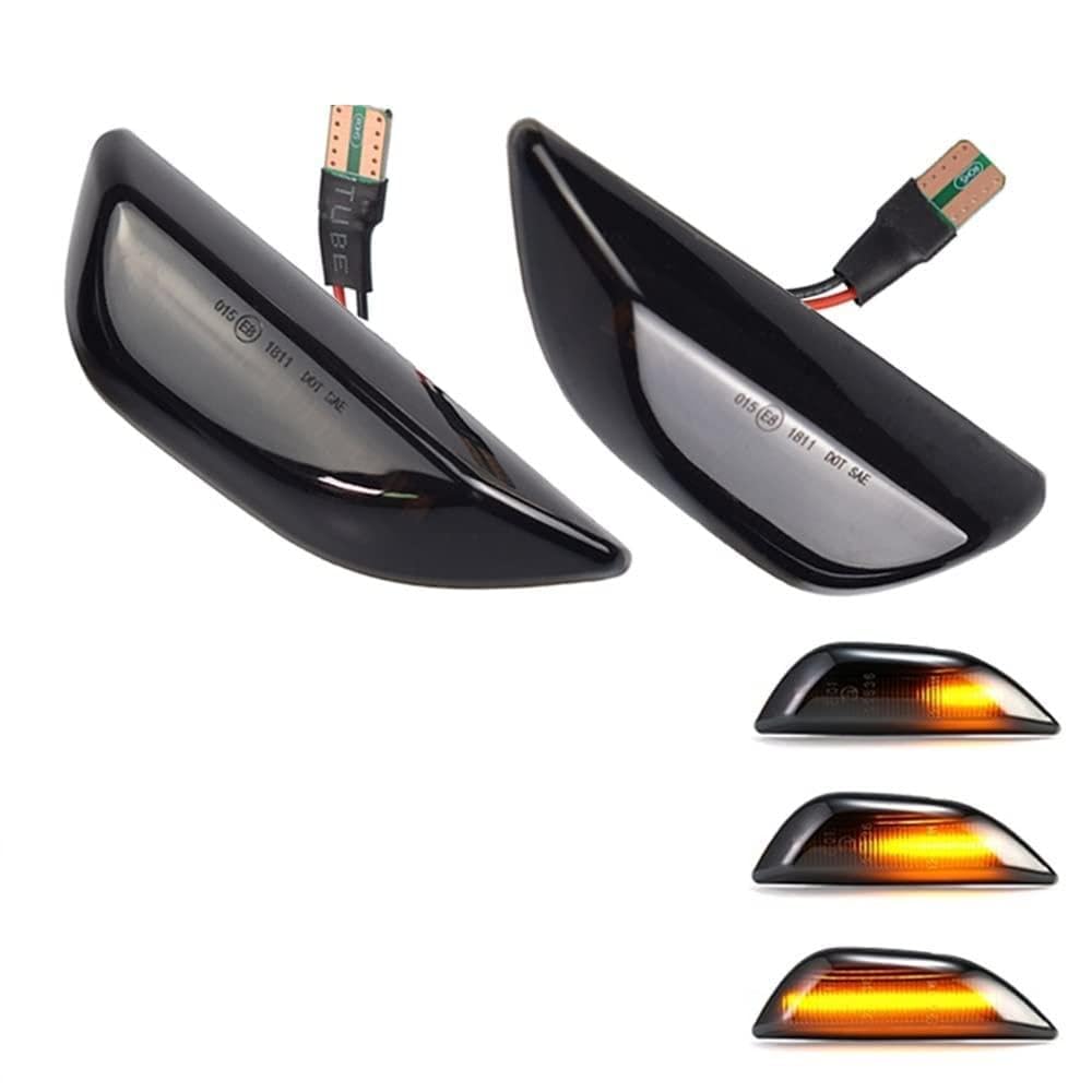 Huhpa 2pcs Seitenmarkerlicht for Opel Mokka x 2012-2020 for Chevrolet Trax for Buick Encore 2013-2020 LED Dynamischer Blinker Blinker(Dynamic Smoked Black) von Huhpa