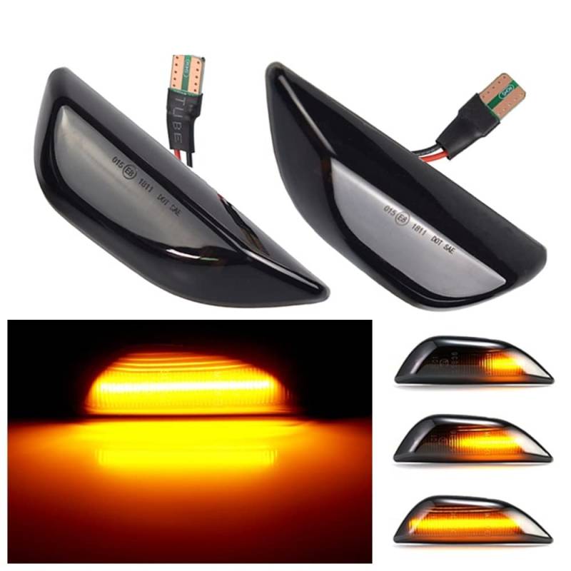 Huhpa 2pcs Seitenmarkerlicht for Opel Mokka x 2012-2020 for Chevrolet Trax for Buick Encore 2013-2020 LED Dynamischer Blinker Blinker(Dynamic Smoked Black) von Huhpa