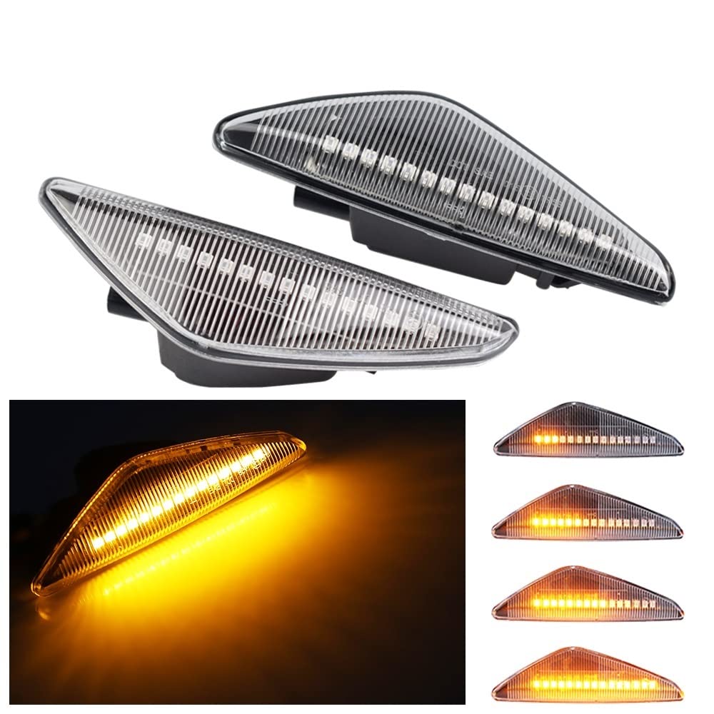 Huhpa 2pcs dynamisch LED Auto -Seitenmarker -Lichter Repeater -Signallichter for X3 f25 x5 e70 x6 e71 e72 2007-2019(Dynamic Crystal Type) von Huhpa