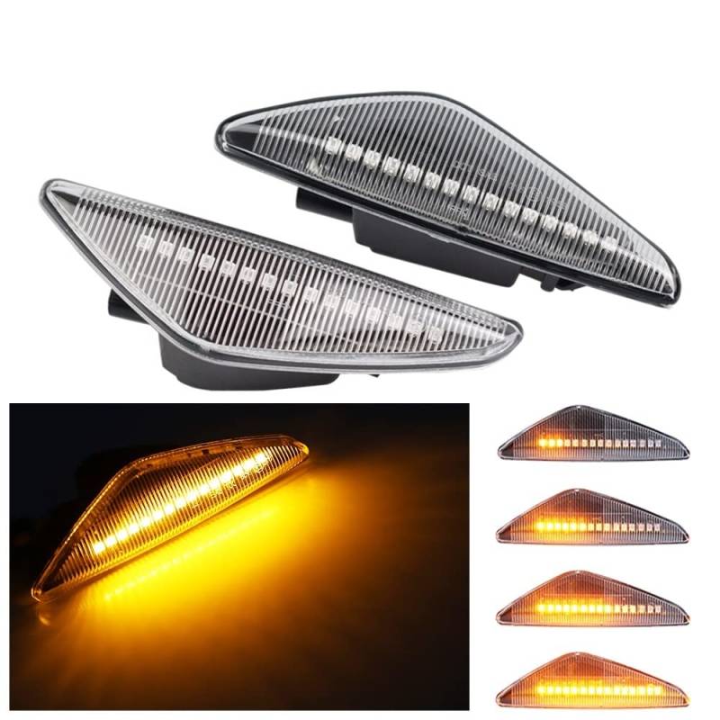 Huhpa 2pcs dynamisch LED Auto -Seitenmarker -Lichter Repeater -Signallichter for X3 f25 x5 e70 x6 e71 e72 2007-2019(Dynamic Crystal Type) von Huhpa