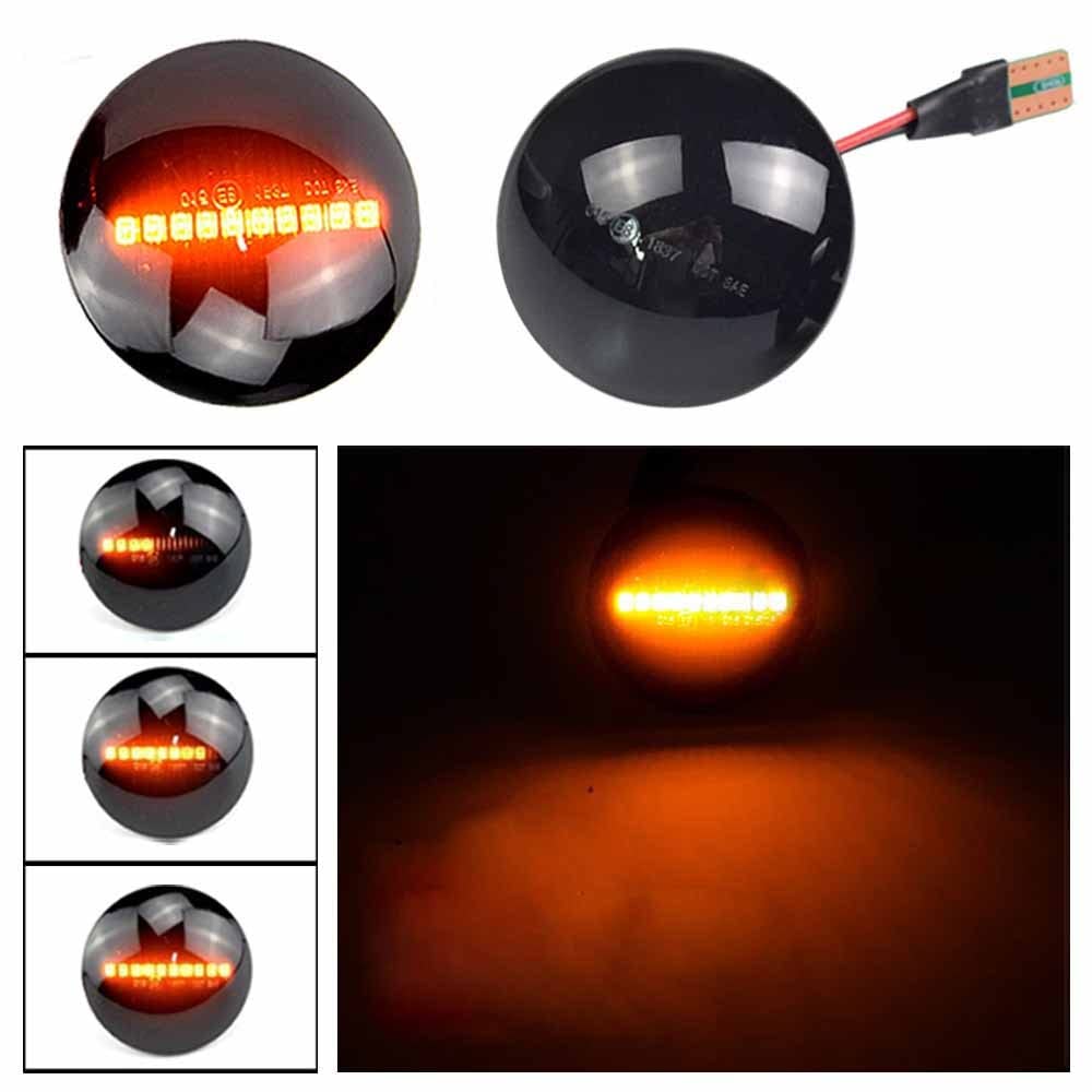 Huhpa Dynamisch LED Blinker-Seiten-Marker-Licht for Land Rover Range Rover L322 2002-2012 Repeater Sequential Blinker Blinker(Smoked Black) von Huhpa