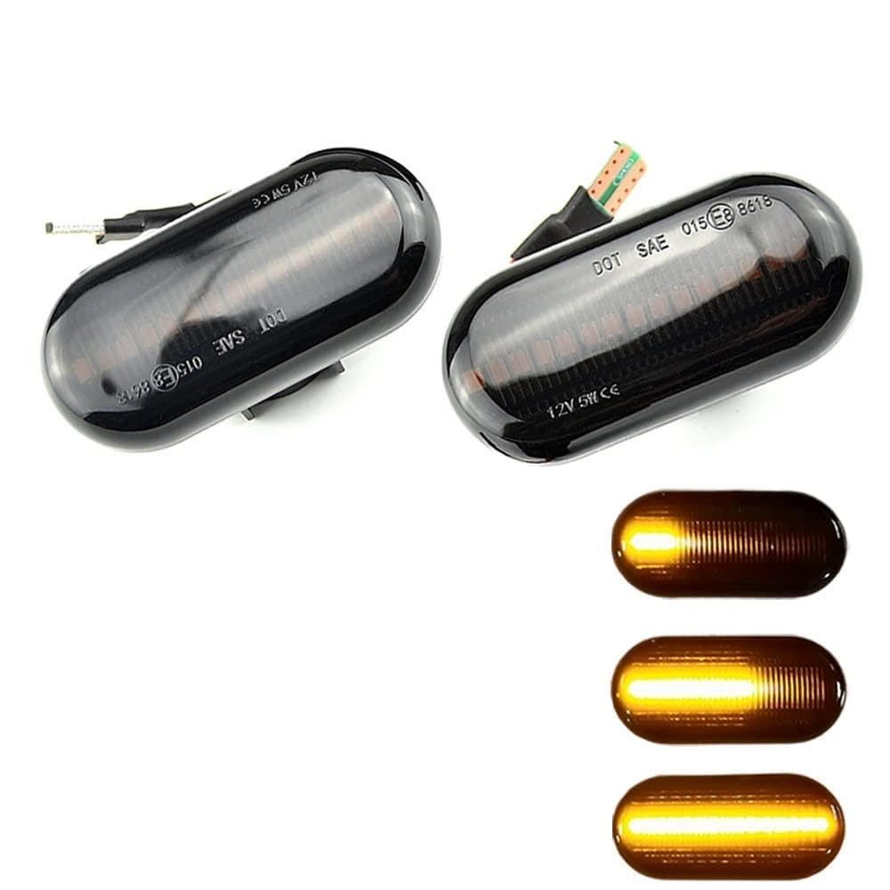 Huhpa Dynamisch LED Blinkerlichter Seitenmarkierungslampe for Renault Megane 1 Clio1 2 for Kangoo for Espace for Dacia for Duster for loodgy Smart Fortwo 453(Dynamic Smoked Type) von Huhpa