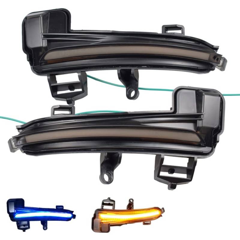 Huhpa LED Dynamic Side Flügelmarker Blinker Blinker for Skoda for hervorragend A7 B8 MK3 III Typ 3V 2016 2017 2018 2019(Yellow-Blue) von Huhpa