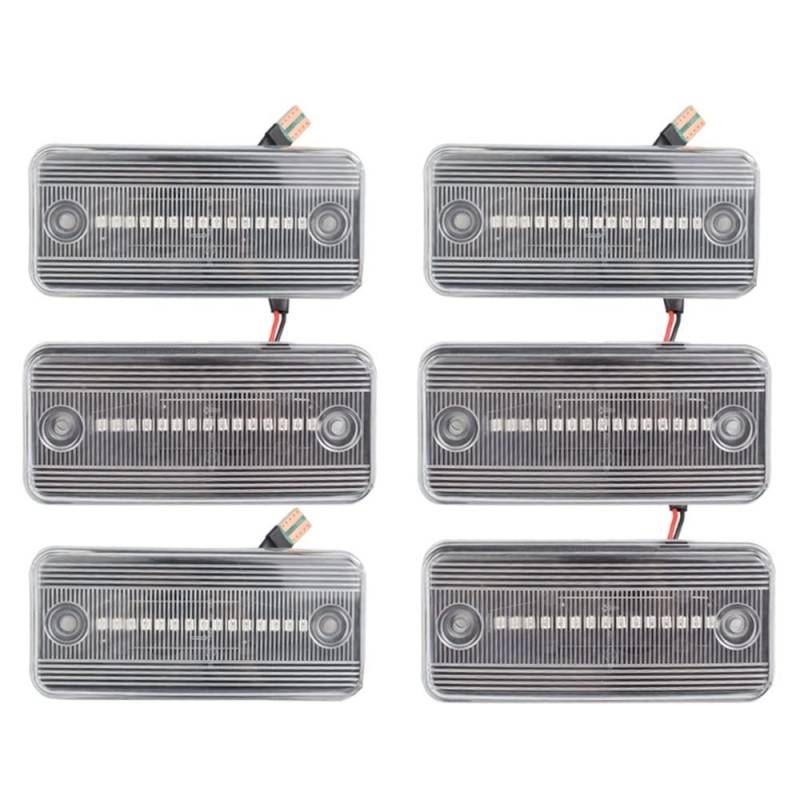 Huhpa LED Dynamische Seitenmarkierungslichter fließender Blinkerlampen for Iveco Fiat Ducato Citroen Relay Peugeot Boxer Renault Volvo 6 PCs(Crystal Type-6pcs) von Huhpa