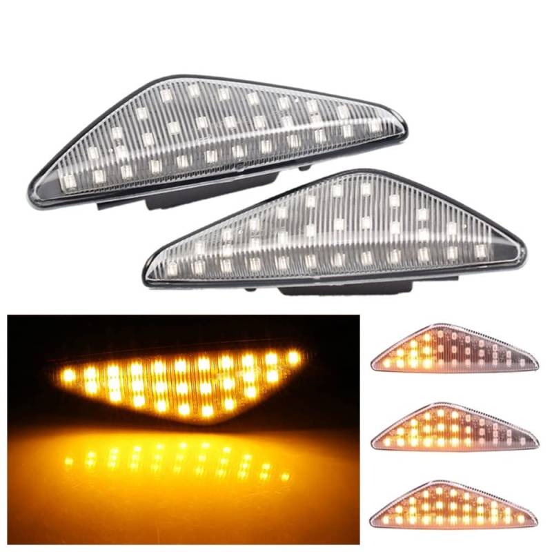 Huhpa LED Dynamischer Seitenmarker -Blinker -Licht sequentieller Blinker for X3 f25 x5 e70 x6 e71 e72 2007-2019(Dynamic Crystal B) von Huhpa