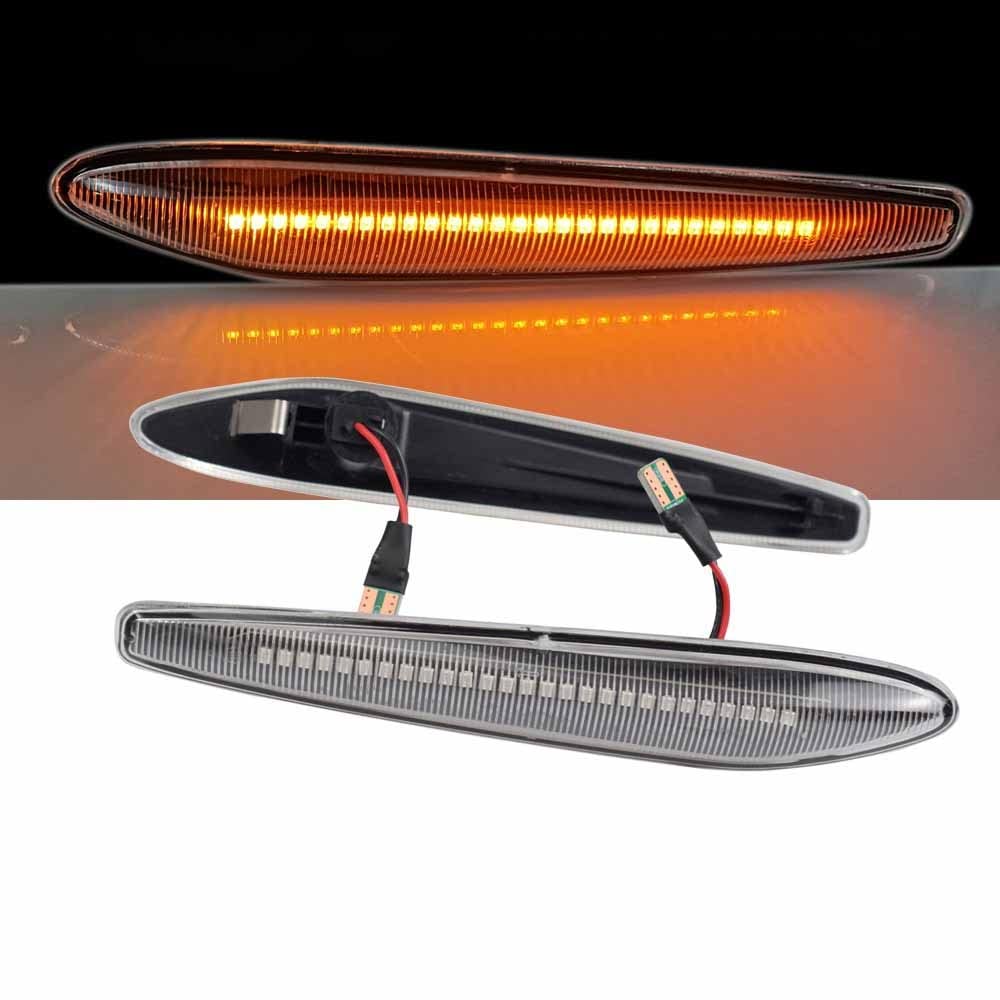 Huhpa Seitenmarkierung LED Dynamic Light Blinker Blinker -Lampen 2PCs for Alfa Romeo 159 Sportwagon Boera Spider 939 60691105(Dynamic Crystal Type) von Huhpa