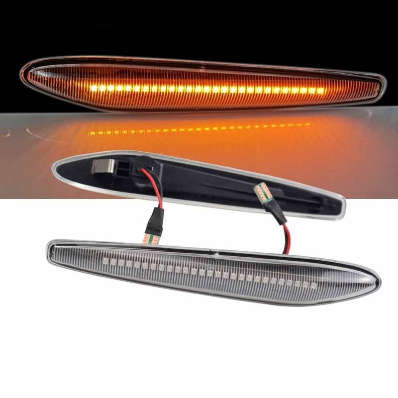 Huhpa Seitenmarkierung LED Dynamic Light Blinker Blinker -Lampen 2PCs for Alfa Romeo 159 Sportwagon Boera Spider 939 60691105(Dynamic Crystal Type) von Huhpa