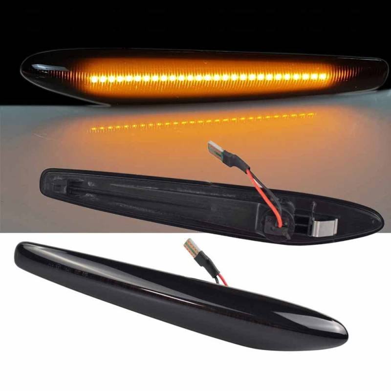 Huhpa Seitenmarkierung LED Dynamic Light Blinker Blinker -Lampen 2PCs for Alfa Romeo 159 Sportwagon Boera Spider 939 60691105(Dynamic Smoked Black) von Huhpa
