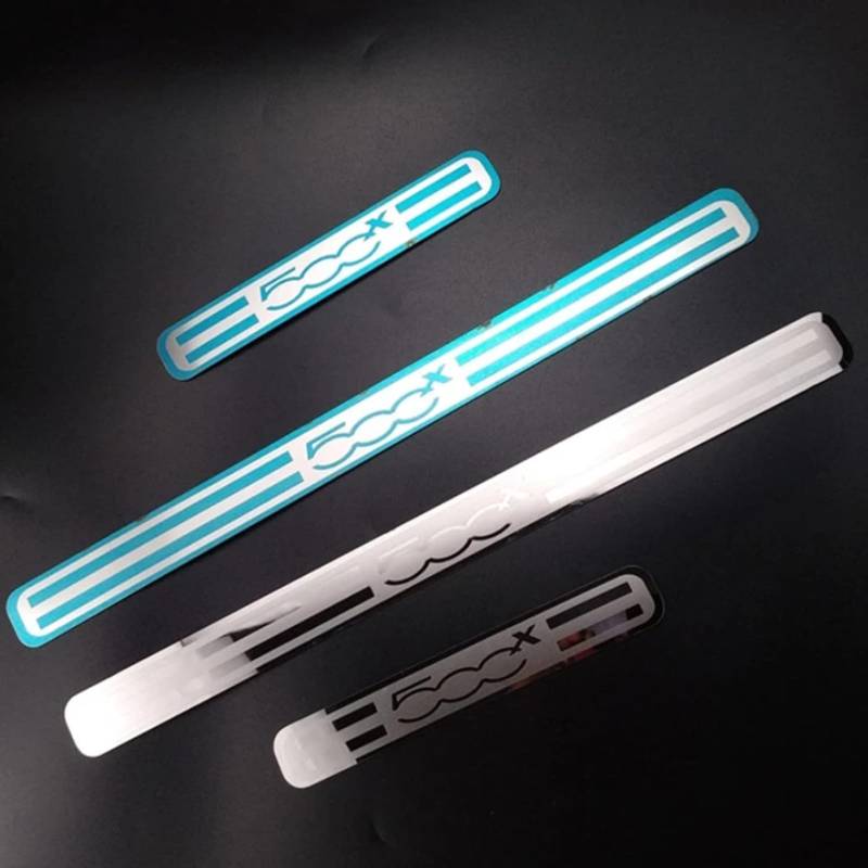 4 Stück Edelstahl Einstiegsleisten Schutz für Fi-at 2015-2020 ​Auto Türschweller Kratzschutz Abdeckung Protector Pedal Aufkleber Dekorations Zubehör,Silver von Huianpen