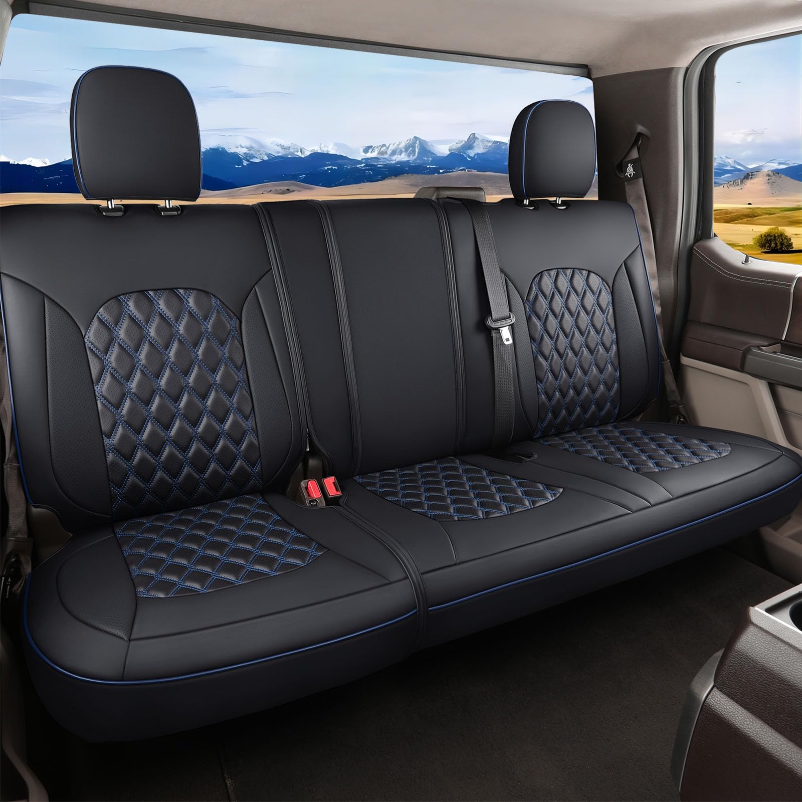 Huidasource Maßgeschneiderte Sitzbezüge für Ford F150 Rückbank, Spaltleder, passend für 2015–2024 F150 SuperCrew & 2017–2024 F250 F350 F450 Super Duty Crew Cab Pickup King Ranch Platinum (Hinterreihe Huidasource Maßgeschneiderte Sitzbezüge für Ford F150 Rückbank, Spaltleder, passend für 2015–2024 F150 SuperCrew & 2017–2024 F250 F350 F450 Super Duty Crew Cab Pickup King Ranch Platinum (Hinterreihe von Huidasource
